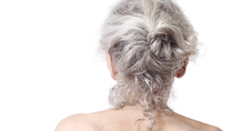 Back of older lady's grey hair