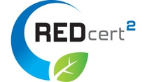 Redcert logo with blue crescent and green leaf Redcert logo with blue crescent and green leaf
