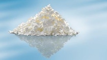 Small mountain of small white flaky powder Small mountain of small white flaky powder