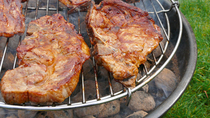 Meat roasting on a grill 