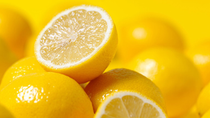 Close up shot of lemons cut in half 