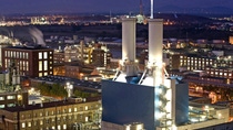 BASF's chemical plant at night