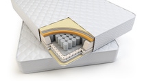 Orthopedic mattress layers and  with pocket springs. 3d illustration
