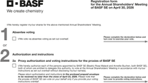 Graphic: Registration form for the Annual Shareholders’ Meeting of BASF SE on April 30, 2026