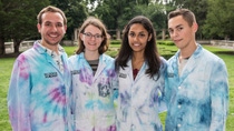From left to right, Ryan Schmidt of Oak Ridge, Carrie Davis of Dover, Hetal Lad of Iselin, and Thomas McBride of Morris Plains, learned how chemistry applies to business at the 2017 BASF Science Academy.