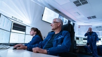 The modern control station in the intermediate products plant at the Ludwigshafen site is where all information relating to the plant comes together. Using numerous screens, chemical technicians and plant operators Lea Blaufuß (left), Alfred Mertesheimer (center) and Rudolf Keuchel (right) control and monitor the highly complex chemical processes. The plant for intermediate products is made up of 16 plant sections and manufactures a broad portfolio of around 50 intermediate products such as amines or diols. BASF customers need these products for applications including the production of coatings for the automotive industry, pharma or crop protection products.