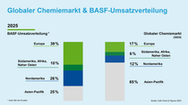 Diagramm: Globaler Chemiemarkt & BASF-Umsatzverteilung Diagramm: Globaler Chemiemarkt & BASF-Umsatzverteilung