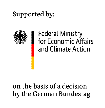 The picture shows the federal German eagle next to the country colors and the label “Federal Ministry for Economic Affairs and Climate Action”, which is supporting the new BASF eFurnace project.