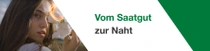 Eine Frau mit langen braunen Haaren hält eine Baumwollpflanze nah an ihr Gesicht. Ein Lichtwirbel ist über der Pflanze zu sehen. Der Text lautet: „Vom Saatgut zur Naht.“ Eine Frau mit langen braunen Haaren hält eine Baumwollpflanze nah an ihr Gesicht. Ein Lichtwirbel ist über der Pflanze zu sehen. Der Text lautet: „Vom Saatgut zur Naht.“