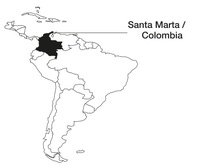 Map of South America highlighting Santa Marta/Colombia. Map of South America highlighting Santa Marta/Colombia.