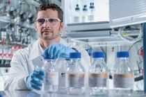 Climate protection is a central component of the BASF strategy. For many years, the company has been continuously reducing its CO2 emissions. For further significant reduction innovative processes, such as the synthesis gas direct conversion for the synthesis of olefins, our research is developing. Olefins are intermediate substances, for the production of cleaning materials, aroma chemicals or superabsorbents. New process technologies and catalysts can reduce the carbon footprint of olefin production by up to 50 percent.Chemistry laboratory technician Oliver Secosan fills in product samples to monitor the course of syngas direct conversion. Climate protection is a central component of the BASF strategy. For many years, the company has been continuously reducing its CO2 emissions. For further significant reduction innovative processes, such as the synthesis gas direct conversion for the synthesis of olefins, our research is developing. Olefins are intermediate substances, for the production of cleaning materials, aroma chemicals or superabsorbents. New process technologies and catalysts can reduce the carbon footprint of olefin production by up to 50 percent.Chemistry laboratory technician Oliver Secosan fills in product samples to monitor the course of syngas direct conversion.