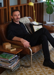 Daniel Franks sitting in his Brisbane home. Daniel Franks sitting in his Brisbane home.