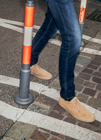 Close-up of Stefan Gössling's legs on a bike path Close-up of Stefan Gössling's legs on a bike path