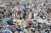 The picture shows shredded scraps of old clothing. The picture shows shredded scraps of old clothing.