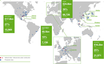 Worldmap: Regional footprint 2024